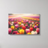 Levendig tulpenveld in volle bloei canvas afdruk (Voorkant)
