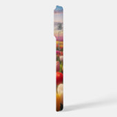 Levendig tulpenveld in volle bloei iPhone hoesje (Linkerkant)