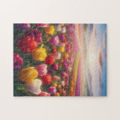 Levendig tulpenveld in volle bloei legpuzzel (Horizontaal)