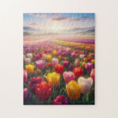 Levendig tulpenveld in volle bloei legpuzzel (Verticaal)