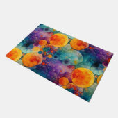 Levendig Turquoise Paarse Oranje Fractale Kunstpat Deurmat (Schuin)