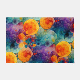 Levendig Turquoise Paarse Oranje Fractale Kunstpat Deurmat