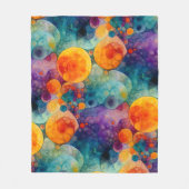 Levendig Turquoise Paarse Oranje Fractale Kunstpat Fleece Deken (Voorkant)