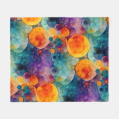 Levendig Turquoise Paarse Oranje Fractale Kunstpat Fleece Deken (Voorkant (Horizontaal))