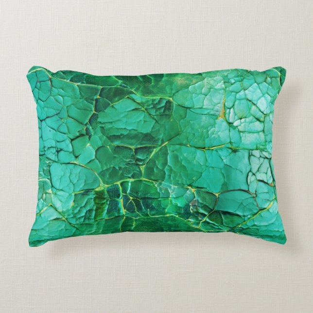 Levendig turquoise textuur patroon accent kussen (Voorkant)