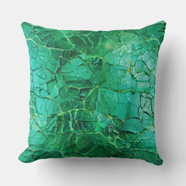 Levendig turquoise textuur patroon kussen (Voorkant)