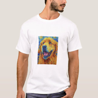 Levendig Van Gogh Geïnspireerd Hond Uni-Geslacht T T-shirt