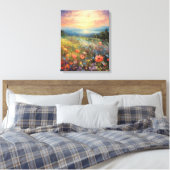 Levendig Veelkleurig Impressionistisch Bloemenveld Canvas Afdruk (Insitu (Slaapkamer))