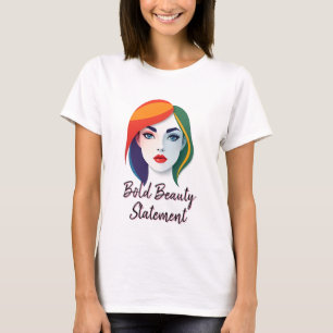 Levendig veelkleurig portret t-shirt