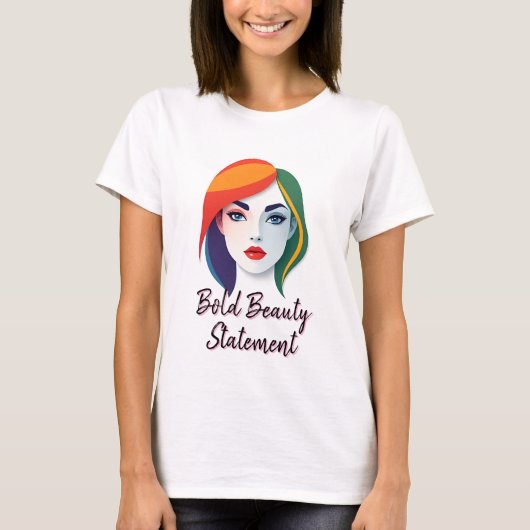 Levendig veelkleurig portret t-shirt (Voorkant)