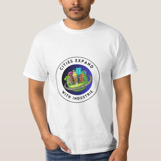 Levendig veelkleurig stadsontwerp t-shirt (Voorkant)