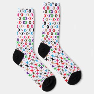 Levendig veelkleurig sterpatroon sokken