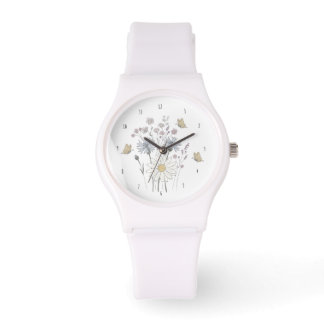 Levendig veld met wilde bloemen  horloge
