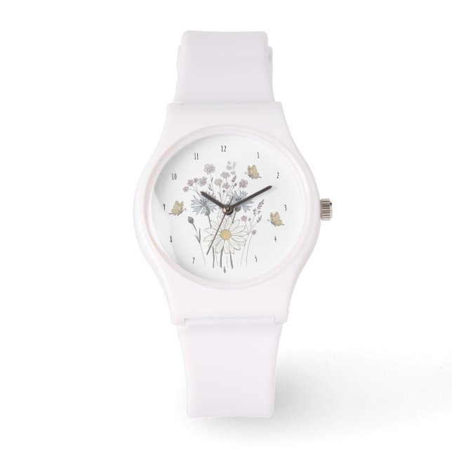 Levendig veld met wilde bloemen  horloge (Voorkant)