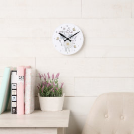 Levendig veld met wilde bloemen ronde klok