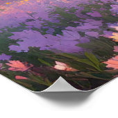 Levendig veld van kleurrijke bloemen poster (Hoek)