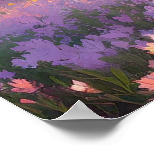 Levendig veld van kleurrijke bloemen poster (Hoek)