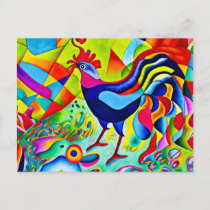 "Levendig verenkleed". Een surrealistische kleurri Briefkaart