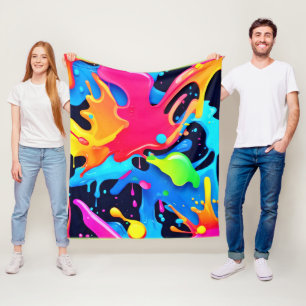 Levendig verfparty-ontwerp fleece deken
