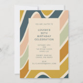 Levendig verjaardagsfeest Retro Abstract vet Kaart (Voorkant)