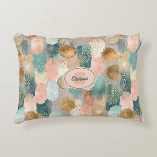 Levendig verticaal penseelstreekpatroon (2) accent kussen