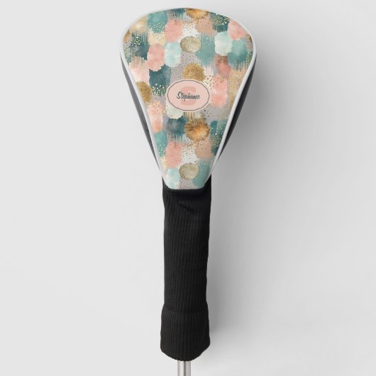 Levendig verticaal penseelstreekpatroon (2) golfheadcover (Voorkant)