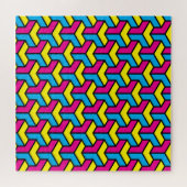 Levendig vet CMYK geometrisch optisch illusieblok Legpuzzel (Horizontaal)