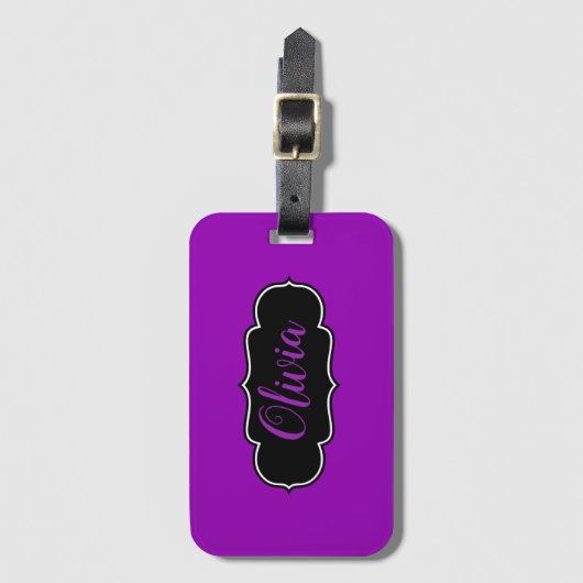 Levendig, vette Paarse persoonlijke Bagagelabel (Voorkant (verticaal))