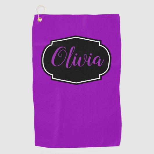 Levendig, vette Paarse persoonlijke Golfhanddoek (Voorkant)
