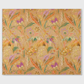 Levendig Vintage Bloemmotief Cadeaupapier (Vlak)
