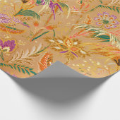 Levendig Vintage Bloemmotief Cadeaupapier (Hoek)