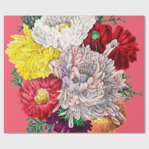 Levendig Vintage Botanisch Boeket Wilde Bloemen Cadeaupapier