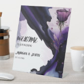 Levendig Violet Roos Trouwteken Reclamebord Met Voetstuk (Insitu)