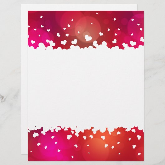 Levendig vliegende harten Border Letterhead Statio (Voorkant / Achterkant)