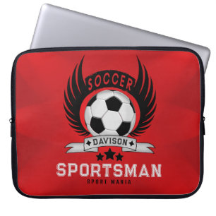 Levendig Voetbal Logo Sportieve Verjaardagscadea Laptop Sleeve