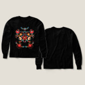 Levendig Volkskunst Bloem T-Shirt (Voorkant /achterkant)