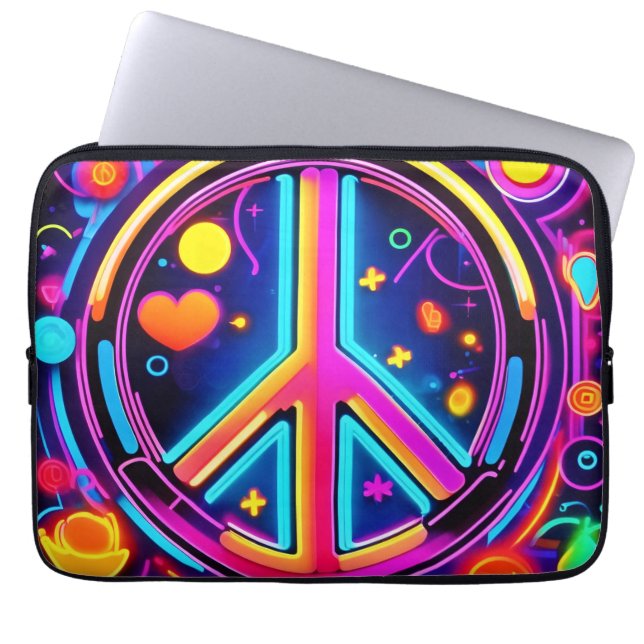 Levendig Vredesteken Ontwerp Laptop Sleeve (Voorkant)