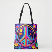 Levendig Vredesteken Ontwerp Tote Bag (Voorkant)