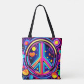 Levendig Vredesteken Ontwerp Tote Bag (Achterkant)