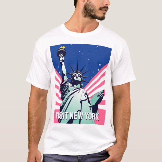 Levendig Vrijheidsbeeld VS - Visit New York T-shirt (Voorkant)