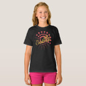 Levendig, vrolijk, leuk design van "Laten we feest T-shirt (Voorkant volledig)