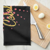 Levendig, vrolijk, leuk design van "Laten we feest Theedoek (Quarter Fold)
