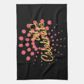 Levendig, vrolijk, leuk design van "Laten we feest Theedoek (Verticaal)