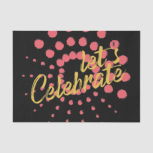 Levendig, vrolijk, leuk design van "Laten we feest Tissuepapier