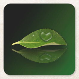 Levendig warm water op leder kartonnen onderzetters