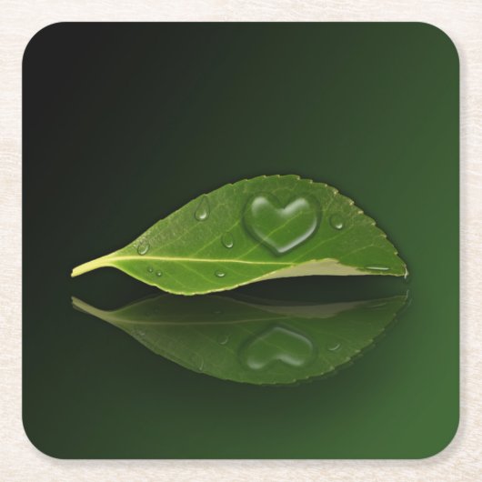 Levendig warm water op leder kartonnen onderzetters (Voorkant)