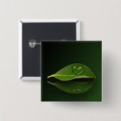 Levendig warm water op leder vierkante button 5,1 cm (Voorkant /achterkant)