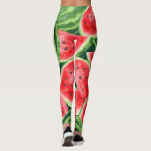Levendig Watermeloen Schijven Patroon Leggings (Achterkant)