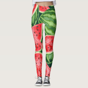 Levendig Watermeloen Schijven Patroon Leggings