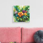 Levendig Waterverf Bloemen Boeket Canvas Afdruk (Insitu (Woonkamer))